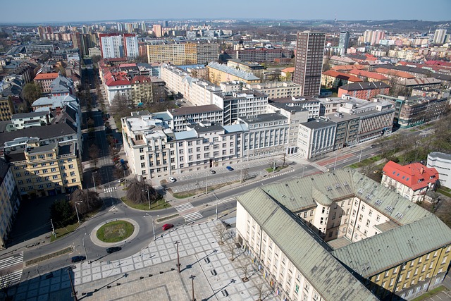 pohled na centrum Ostravy